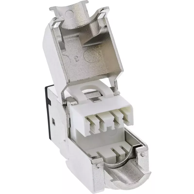 InLine Keystone RJ45 jack, shielded, Cat.6A, black 8-pack