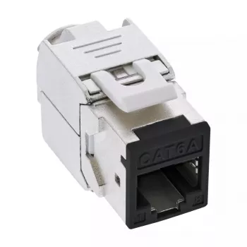 InLine Keystone RJ45 jack, shielded, Cat.6A, black 8-pack