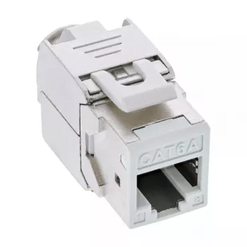 InLine Keystone RJ45 jack, shielded, Cat.6A, white 8-pack