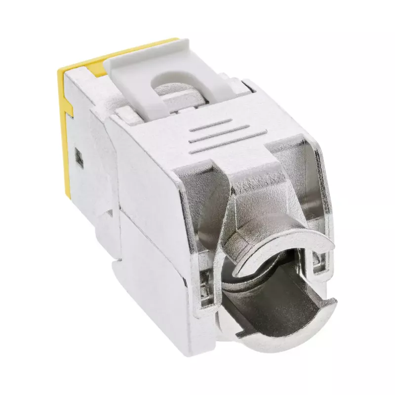 InLine Keystone RJ45 jack, shielded, Cat.6A, yellow 8-pack