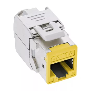 InLine Keystone RJ45 jack, shielded, Cat.6A, yellow 8-pack