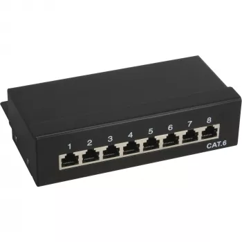 InLine Patch Panel Cat.6 8 Port desktop black RAL9005