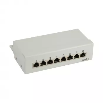 InLine Patch Panel Cat.6 8 Port for desktop grey RAL7035