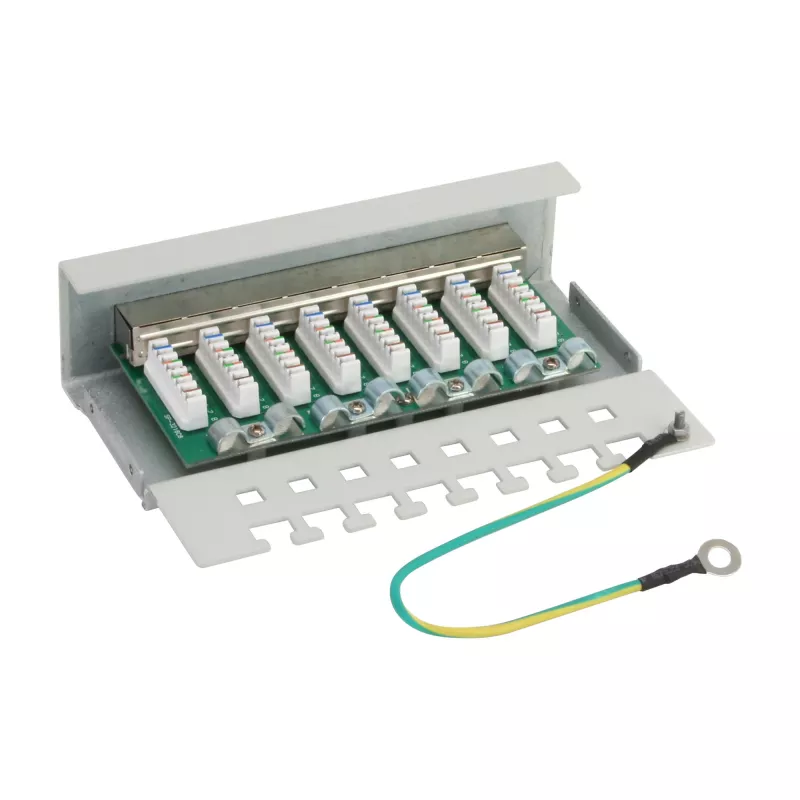 InLine Patch Panel Cat.6 8 Port for desktop grey RAL7035