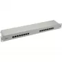 InLine Patch Panel Cat.6 16 Port 19 inch 1HE light grey RAL7035