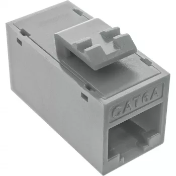 InLine Keystone RJ45 jack/socket, unshielded, Cat.6A, pack of 8, grey