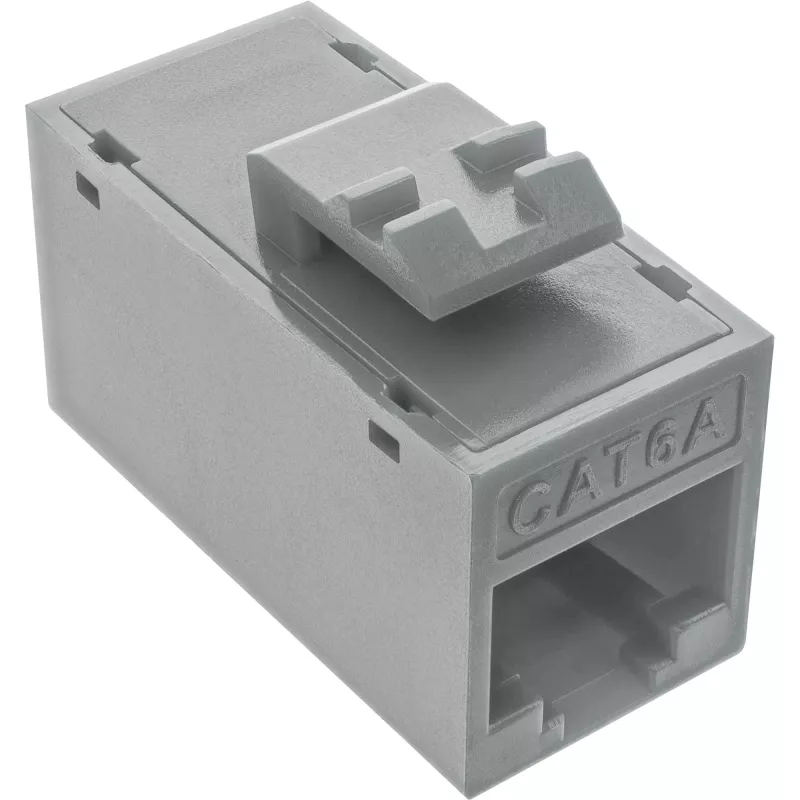 InLine Keystone RJ45 jack/socket, unshielded, Cat.6A, pack of 8, grey