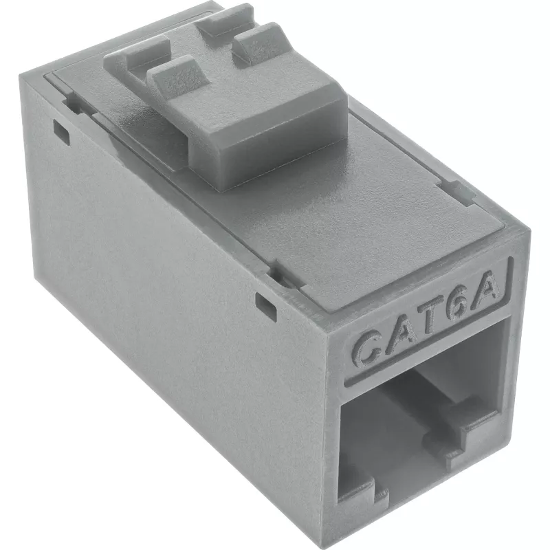 InLine Keystone RJ45 jack/socket, unshielded, Cat.6A, pack of 8, grey