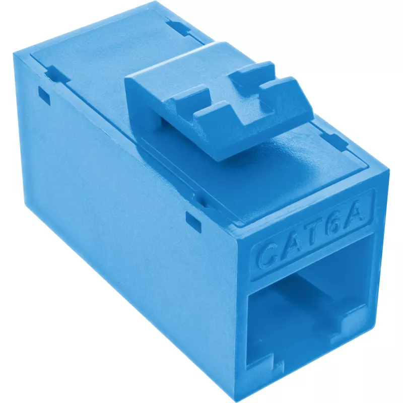 InLine Keystone RJ45 jack/socket, unshielded, Cat.6A, pack of 8, blue