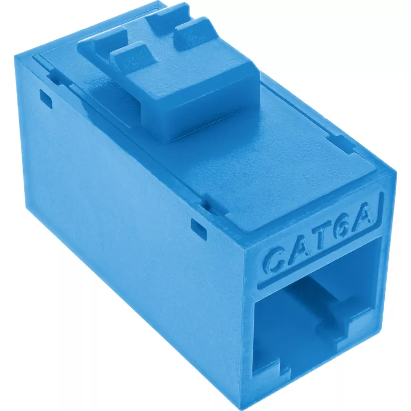 InLine Keystone RJ45 jack/socket, unshielded, Cat.6A, pack of 8, blue