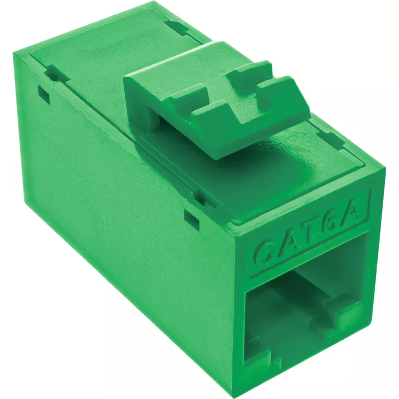 InLine Keystone RJ45 jack/socket, unshielded, Cat.6A, pack of 8, green