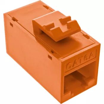InLine Keystone RJ45 jack/socket, unshielded, Cat.6A, pack of 8, orange
