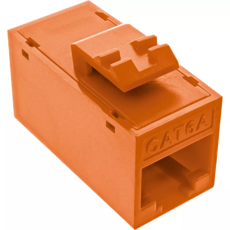 InLine Keystone RJ45 jack/socket, unshielded, Cat.6A, pack of 8, orange