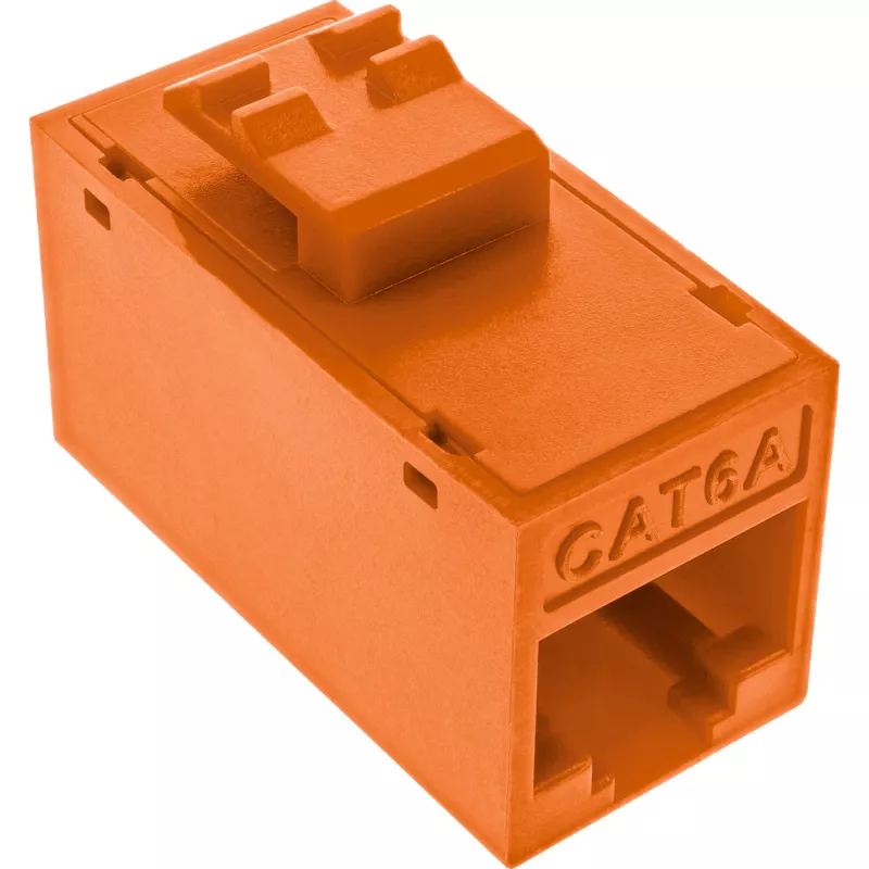 InLine Keystone RJ45 jack/socket, unshielded, Cat.6A, pack of 8, orange