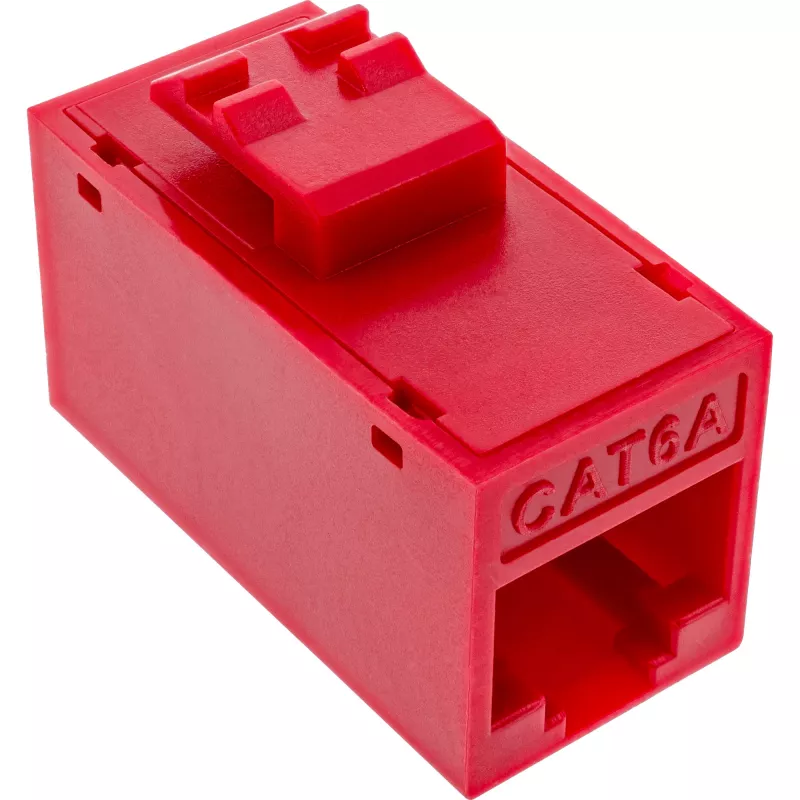 InLine Keystone RJ45 jack/socket, unshielded, Cat.6A, pack of 8, red