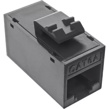 InLine Keystone RJ45 jack/socket, unshielded, Cat.6A, pack of 8, black