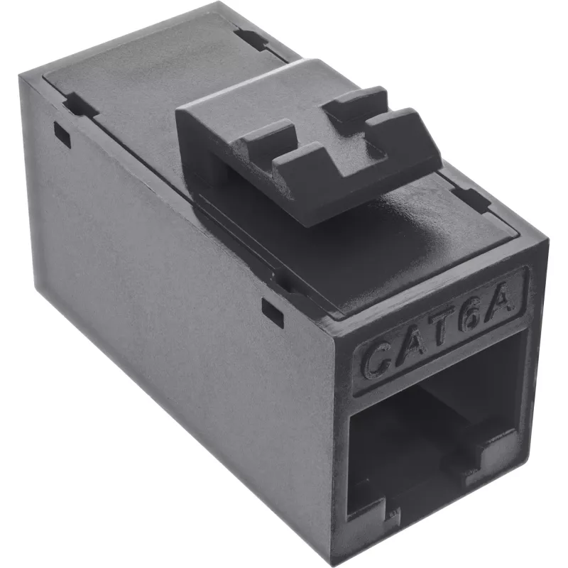 InLine Keystone RJ45 jack/socket, unshielded, Cat.6A, pack of 8, black