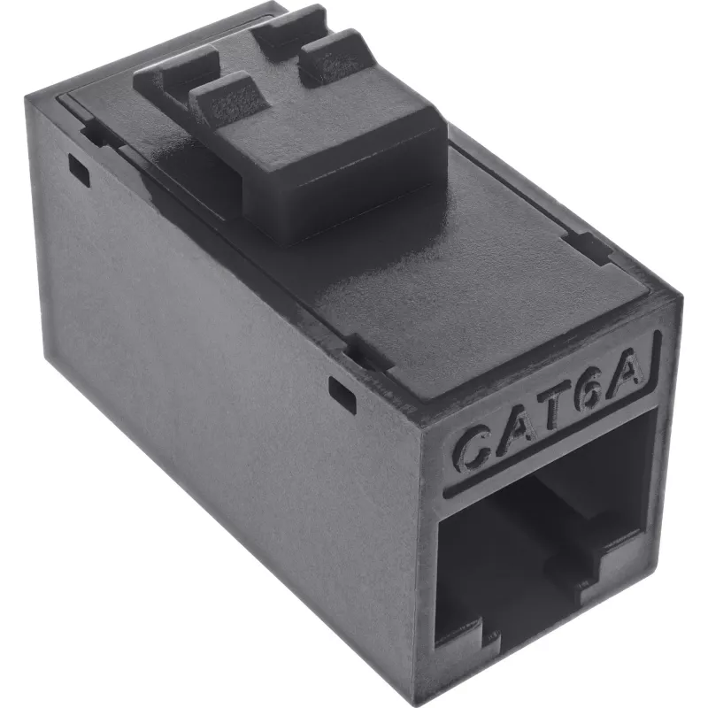 InLine Keystone RJ45 jack/socket, unshielded, Cat.6A, pack of 8, black
