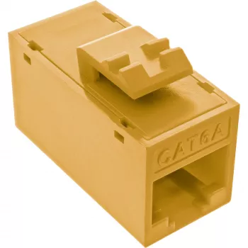 InLine Keystone RJ45 jack/socket, unshielded, Cat.6A, pack of 8, yellow