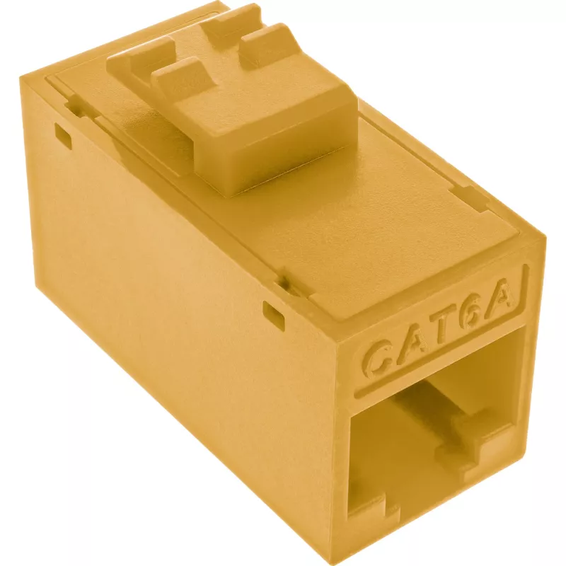 InLine Keystone RJ45 jack/socket, unshielded, Cat.6A, pack of 8, yellow