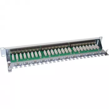 InLine Patch Panel Cat.6 24 Port 19 inch 1HE light grey RAL7035