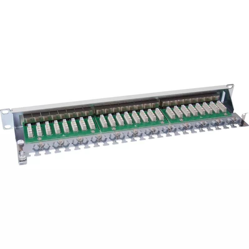InLine Patch Panel Cat.6 24 Port 19 inch 1HE light grey RAL7035