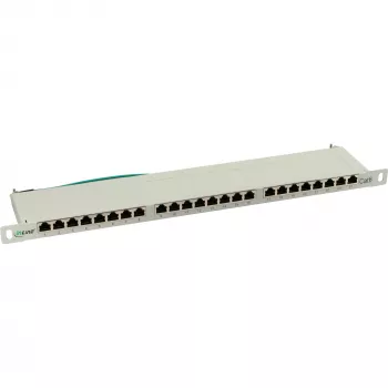 InLine Patch Panel Cat.6 24 Port 19 inch 0.5U light grey RAL7035
