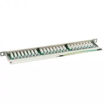 InLine Patch Panel Cat.6 24 Port 19 inch 0.5U light grey RAL7035