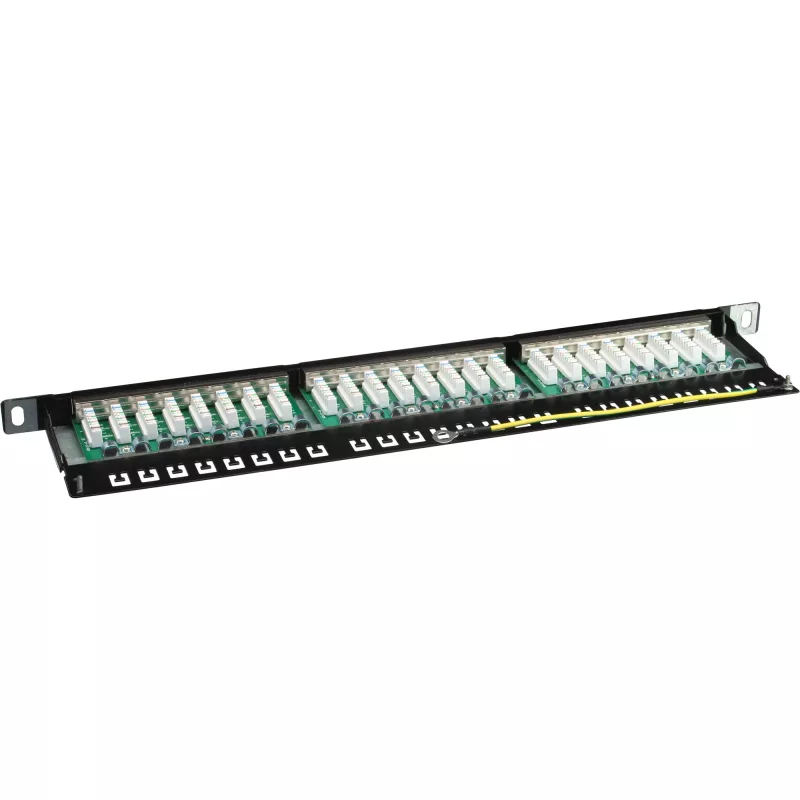 Patch Panel Cat.6 InLine 76224B 24 Port 19 inch 0.5U Black RAL9005