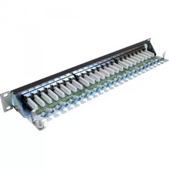 InLine Patch Panel Cat.6 24 Port 19 inch 1HE black RAL9005
