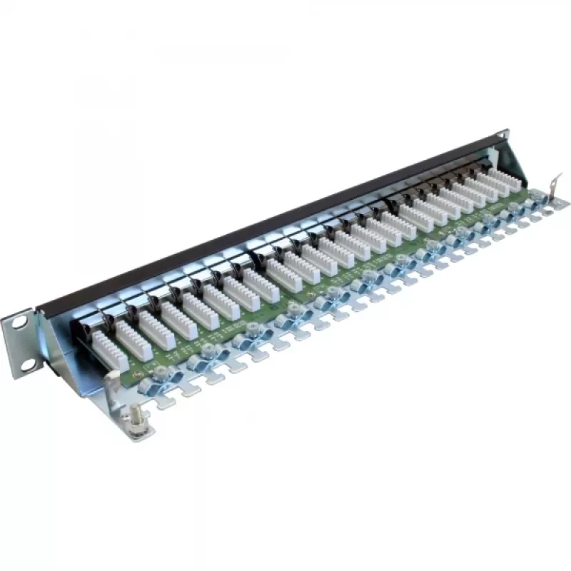 InLine Patch Panel Cat.6 24 Port 19 inch 1HE black RAL9005