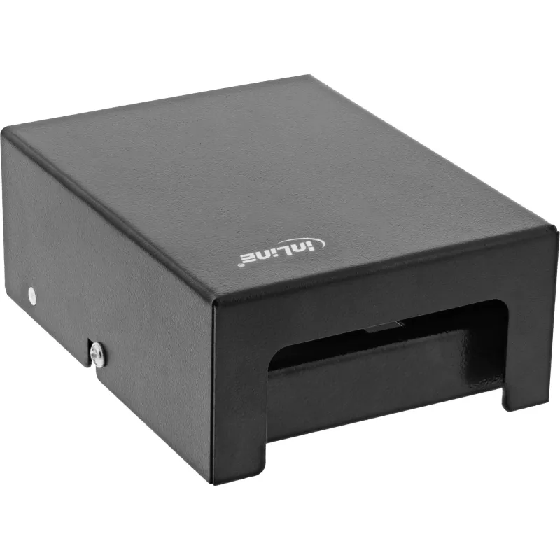 InLine Desktop Consolidation Point Box 4x Keystone RJ45, metal, black RAL9005