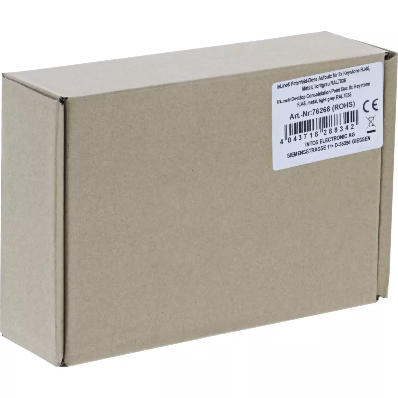 InLine Desktop Consolidation Point Box 8x Keystone RJ45, metal, RAL7035
