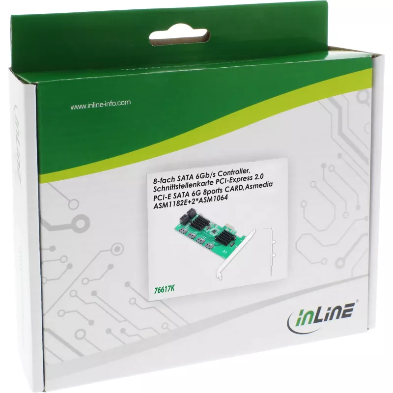 InLine Interface card, 8x SATA 6Gb/s controller, PCIe 2.0 (PCI Express)