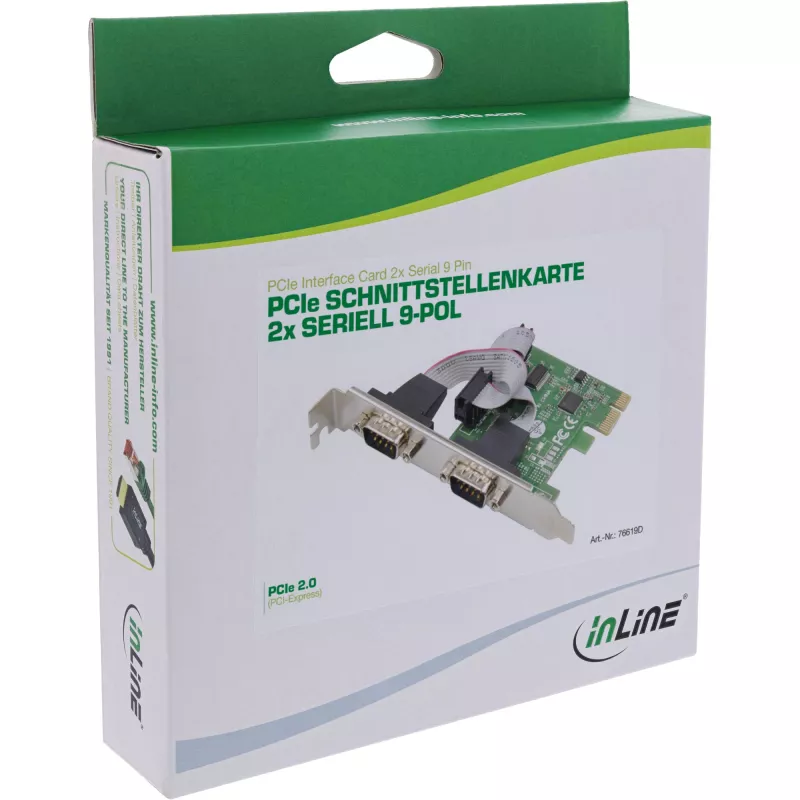 InLine Interface Card 2x Serial 9 Pin PCIe PCI-Express Male