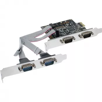 InLine Interface Card 4 Port Serial 9 Pin PCIe PCI-Express 76623C