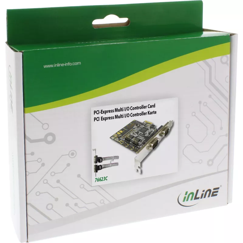 InLine Interface Card 4 Port Serial 9 Pin PCIe PCI-Express 76623C