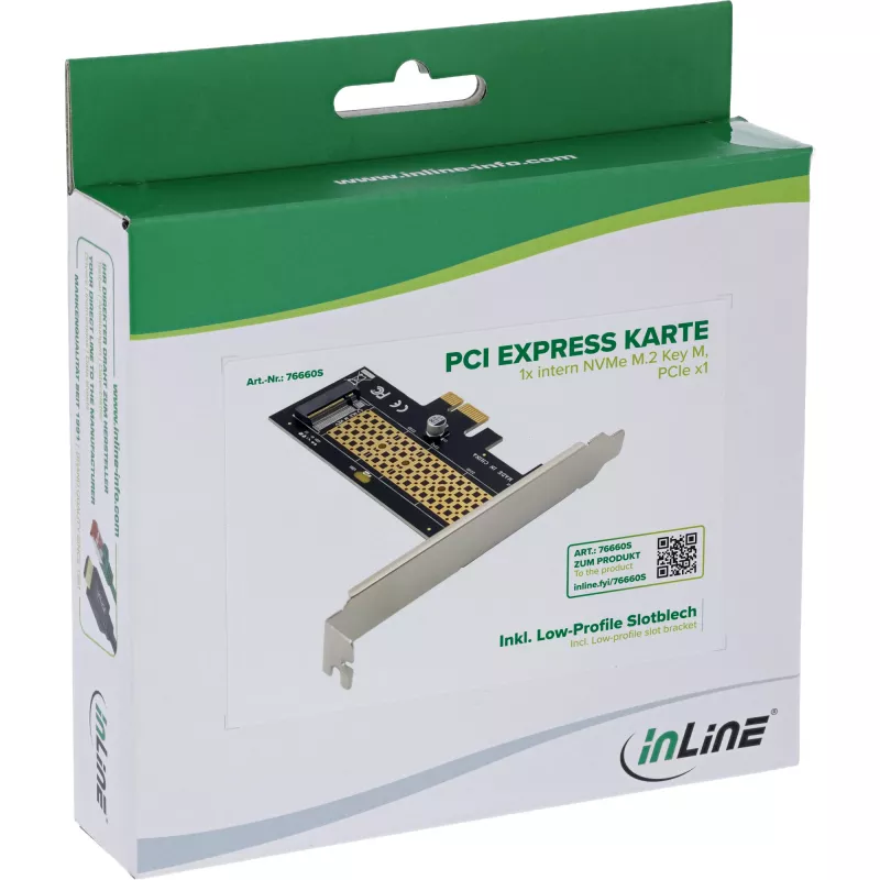 Internal M.2 Adapter InLine 76660S PCIe 1 Gbit/s 3.3 V