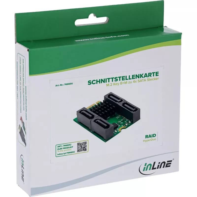InLine 76660U Internal SATA Interface Card M.2 to SATA 6 Gbit/s
