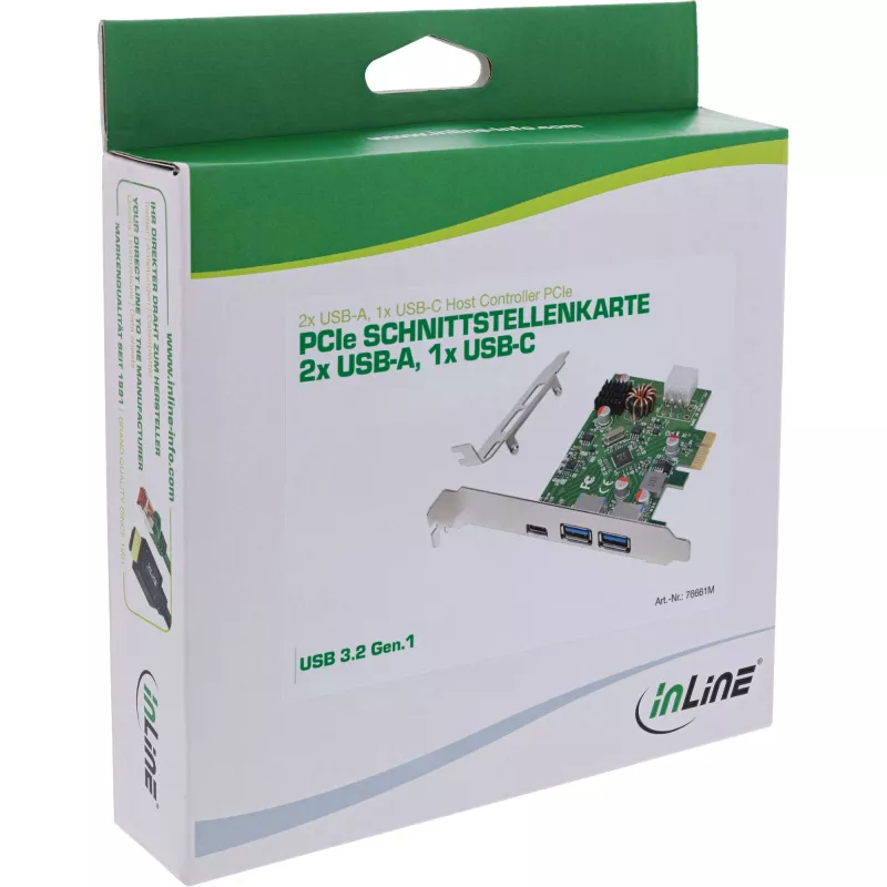 InLine 76661M interface cards/adapter Internal USB 3.2 Gen 1 (3.1 Gen 1), USB Type-C