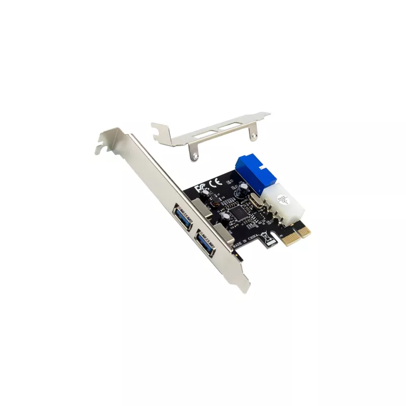 InLine 2+2ports USB 3.2 Gen.1 host controller, PCIe, w/SATA power + LP bracket