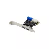 InLine 2+2ports USB 3.2 Gen.1 host controller, PCIe, w/SATA power + LP bracket