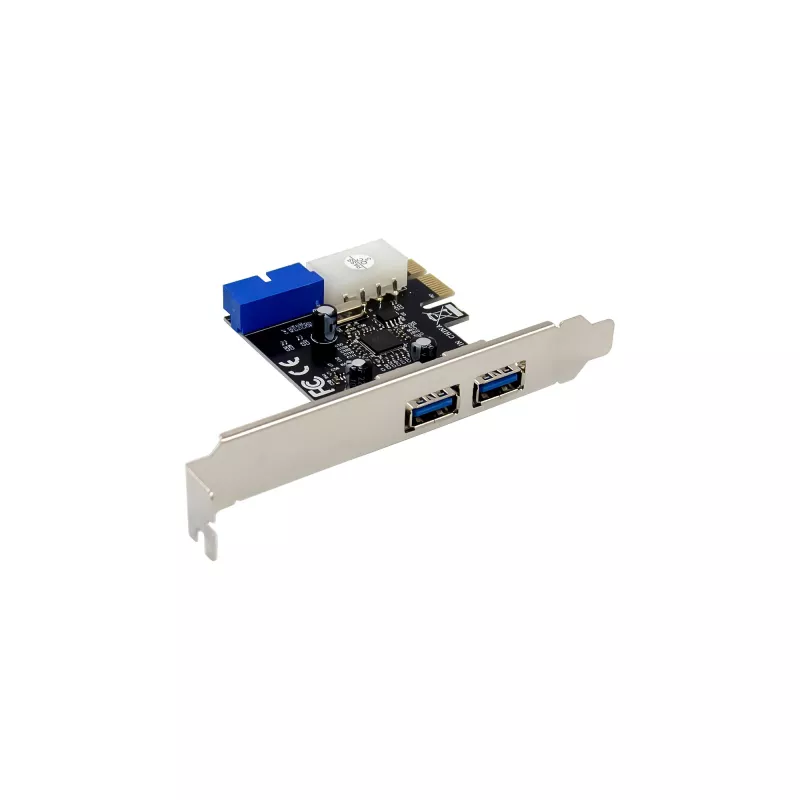 InLine 2+2ports USB 3.2 Gen.1 host controller, PCIe, w/SATA power + LP bracket