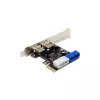 InLine 2+2ports USB 3.2 Gen.1 host controller, PCIe, w/SATA power + LP bracket