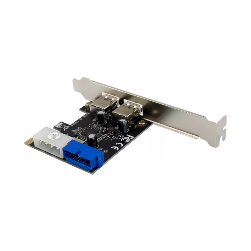 InLine 2+2ports USB 3.2 Gen.1 host controller, PCIe, w/SATA power + LP bracket