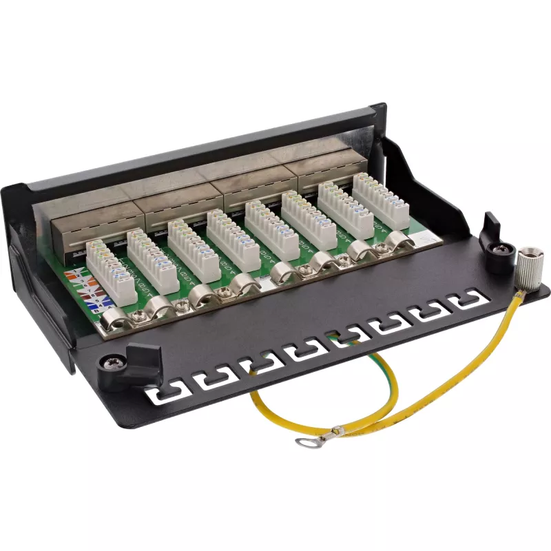 InLine Patch Panel Cat.6A table / wall assembly 8 Port black RAL9005