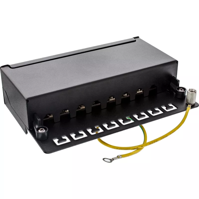 InLine Patch Panel Cat.6A table / wall assembly 8 Port black RAL9005