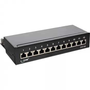InLine Patch Panel Cat.6A table / wall assembly 12 Port black