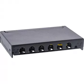 InLine Patch panel Cat.6A 0.5U 6-port, table/wall/rail, black with dust prot.