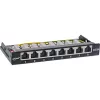 InLine Patch panel Cat.6A 0.5U 8-port, table/wall/rail, black, dust protection